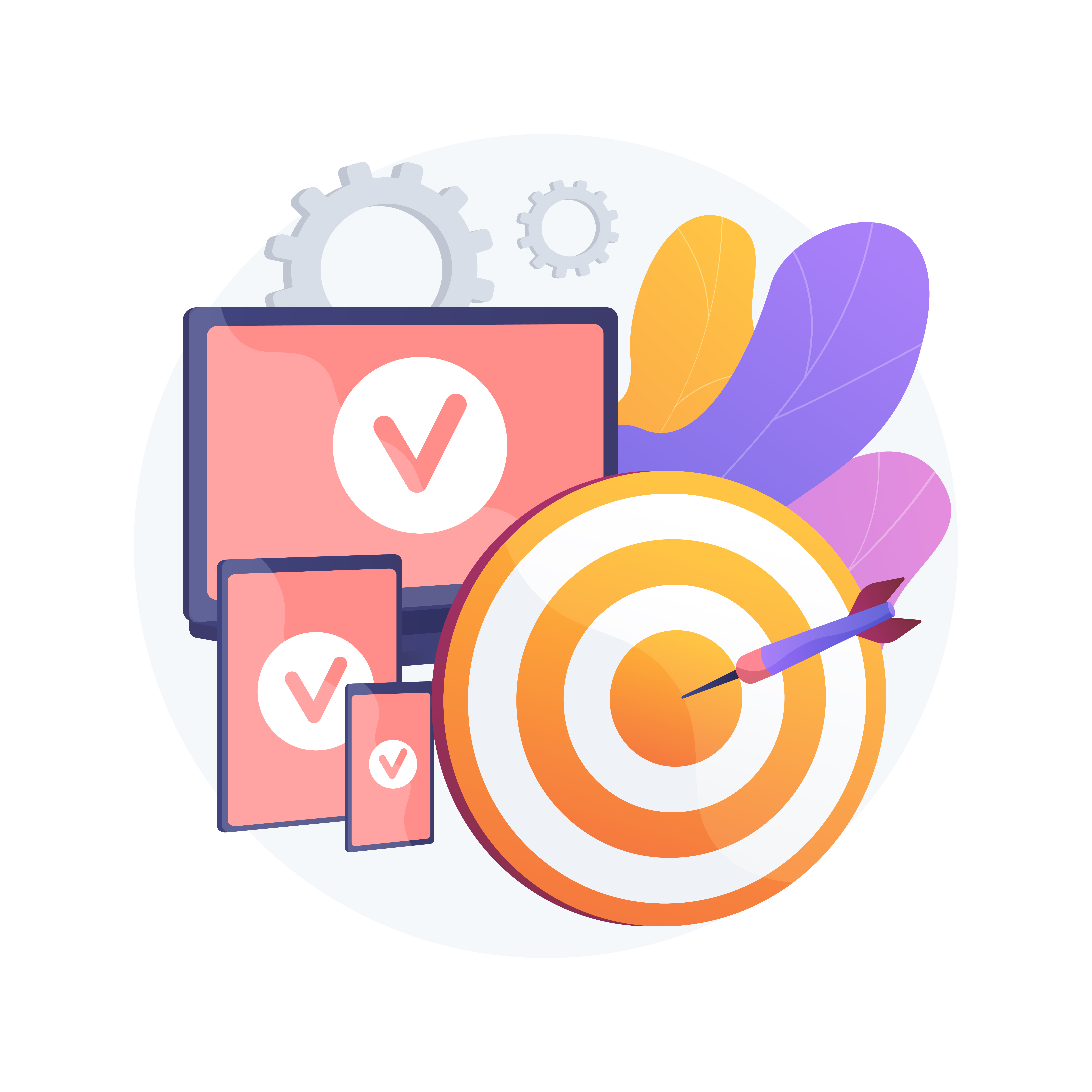 multi device targeting abstract concept vector illustration.